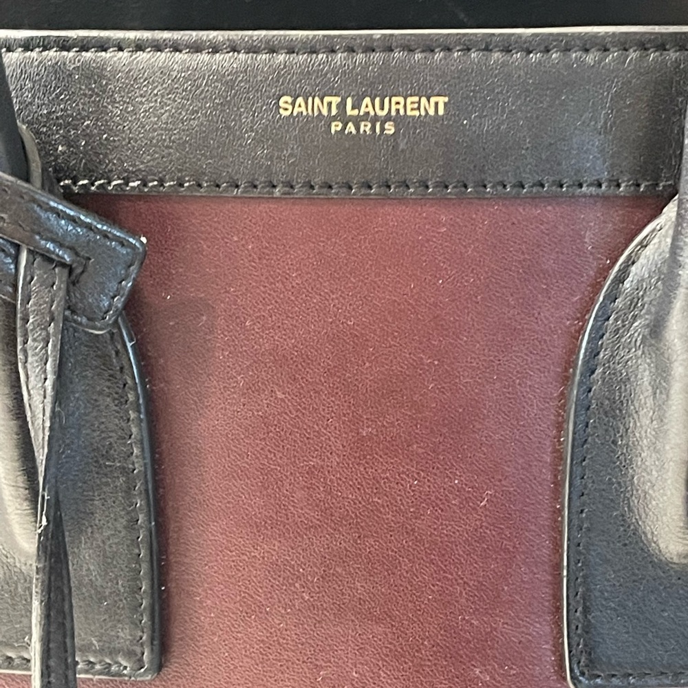 Saint Laurent Classic Sac Du Jour Small Burgundy and Black in smooth leather - Picture 11 of 14